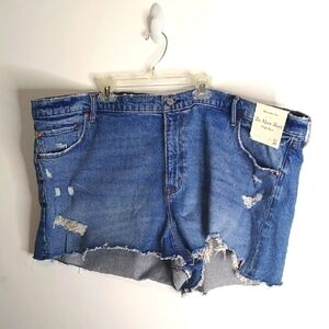 Abercrombie & Fitch Distressed High Rise Mom Jean Shorts Size 24